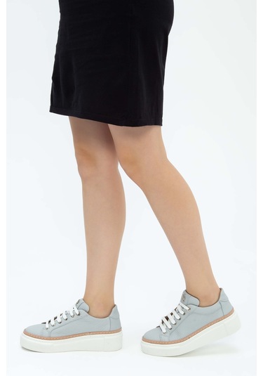 Tamer Tanca Kadın Hakiki Deri Gri Sneakers & Spor Ayakkabı 937 5022-09 Bn Ayk Y23 Grı Floter Gri