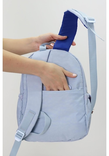 Sevimli Peluş Figürlü Günlük Kadın Sırt Çantası Şık, Kullanışlı, Okula Ve Seyahate Uygun Buz Mavisi