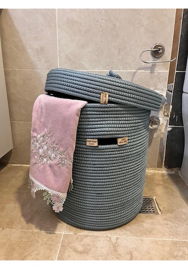 Zengin Design Home Banyo Camaşır Sepeti Zdh-051 Acık Mavi