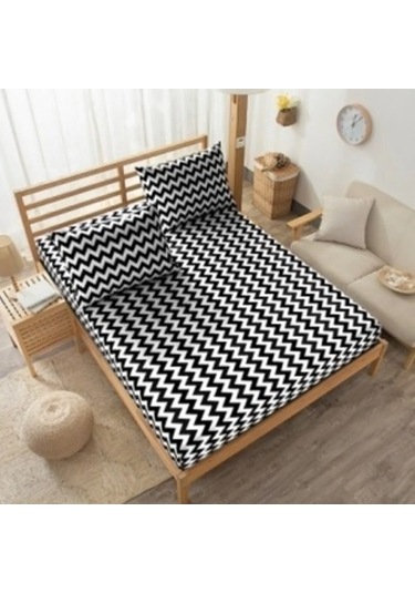 Mer-tim Zikzak Desenli Çift Kişilik Battal Boy Çarşaf Takımı 180x200