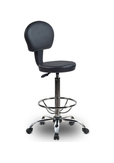 Ofiscombin Döner Tekerli Metal Ayak Arkalıklı Yüksek Bar Tabure Sandalyesi Siyah Deri 00047499850 Ofiscombin Döner Tekerli Metal Ayak Arkalıklı Yüksek Bar Tabure Sandalyesi Siyah Deri 00047499850