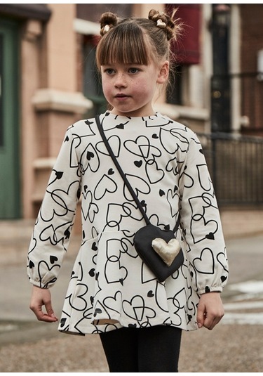 Kız Çocuk Çantalı Elbise 4931 Bej