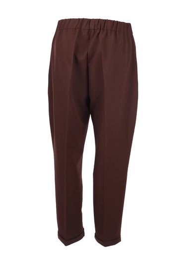 Büyük Beden Duble Paçalı Cepli Pantolon Gala-xi Kahverengi