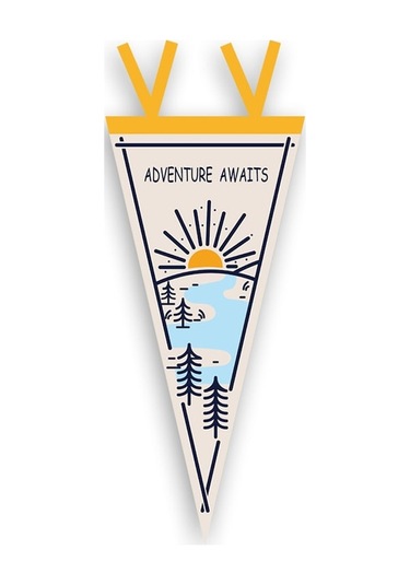 Kamp Ekipmanı - Dekoratif Üçgen Bayrak, Çadır Süsleme İçin Renkli Keçe Bayraklar Çok Renkli Çok Renkli