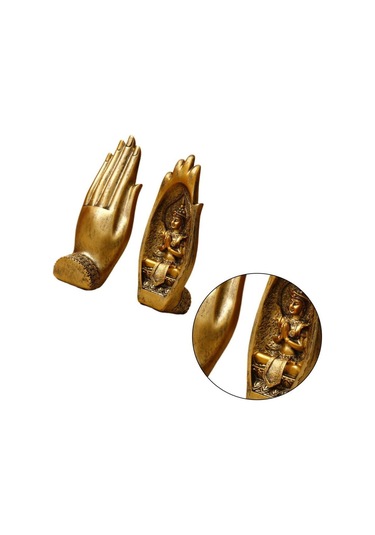 Dekoratif İkili El Buda Heykeli Tathagata Yoga Ve Meditasyon İçin Mandala El Heykelleri Feng Shui Ev Dekorasyonu Aksesuarları