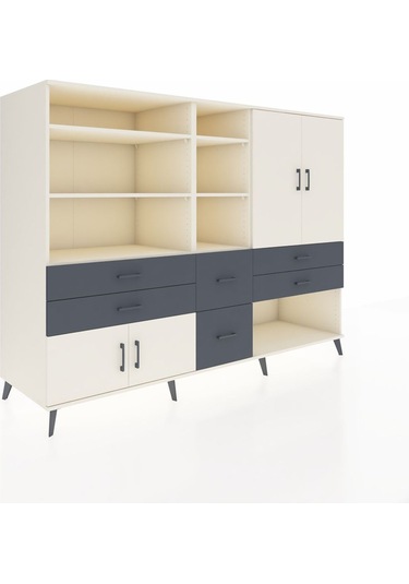 Kronos Dolap 10 Raflı 6 Çekmeceli 4 Kapaklı 220x59x163 Aytaşı-ayt Aytaşı-aytaşı/antrasit