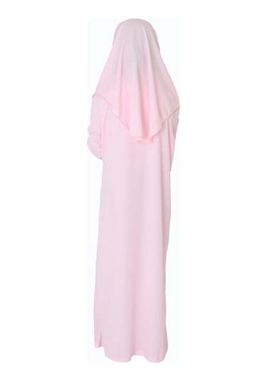 Toz Pembe Çocuk Fermuarsız Namaz Elbisesi Çok Renkli