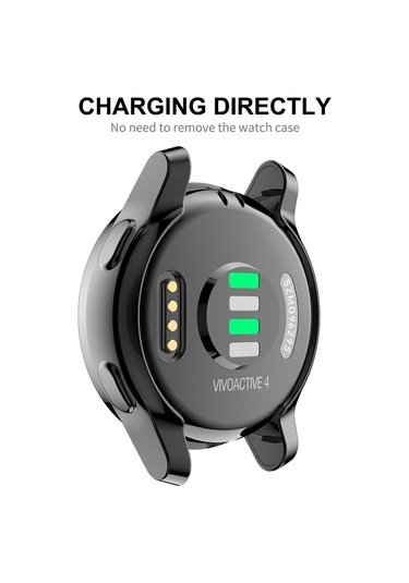 Garmin Venu 2s 40mm / Vivoactive 4s 40mm Enkay Hat-prince İçin Tam Kapsama Elektrolizle Tpu Yumuşak Kılıf Siyah