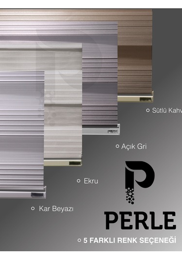 Br Perle Pliseli Ekru Renk Zebra Perde Yüksek Kalite Alüminyum Kasa Ekru
