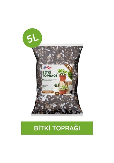 Bykurt 5l Premium Çiçek Toprağı Vitaminli, Böcek Yapmayan Özel Karışım İç Mekan Toprağı 5 Litre