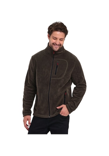 Genius Store Tam Fermuarlı 3 Cepli Tactical Outdoor Erkek Polar Ceket Haki