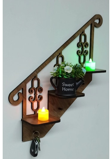 Dekoratif Ahşap Anahtarlık, Çok Amaçlı Dekoratif Raf