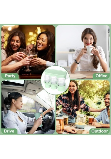 Dinosaurs 30-40 Oz Bardak Için Buz Küpü Tepsisi, Kapaklı Ve Kutulu 3 Adet Silikon Buz Küpü Kalıpları Ahşap