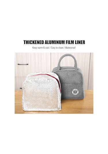 Padalink 6l Kapasiteli Isı Yalıtımlı Bento Çantası - Aluminyum Folyo Içli, Su Geçirmez, El Çantası İle Taşınabilir, Gri Kasyon Gri