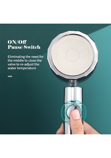 Lemestar Mor Turbo Şarjlı Tek Fonksiyonlu Yıkanabilir El Tutulu Filtreli Duş Başlığı - 360 Dönüşümlü, 60 Ayar, Suyu Bir Tuşla Durdur, Filtre Pamuku Dahil Diğer