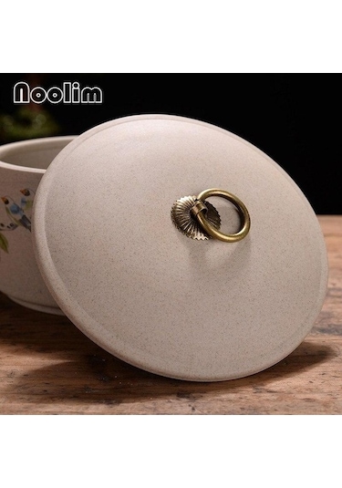 Pazly Seramik Çay Caddy Büyük Mutfak Gıda Mühürlü Depolama Tankı Taşınabilir Seyahat Ambalaj Kutusu Teneke Baharat Kavanoz B 13.5x10cm Diğer