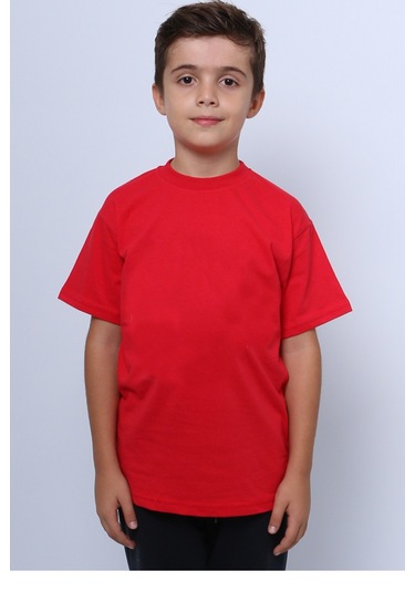 Hçm Çocuk Tshirt Düz Renk C52 Kırmızı