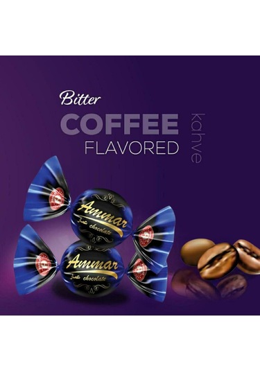 Ammar Bitter Kaplamalı Bitter İç Dolgulu Türk Kahveli Bayramlık İkramlık Çikolata 1 KG