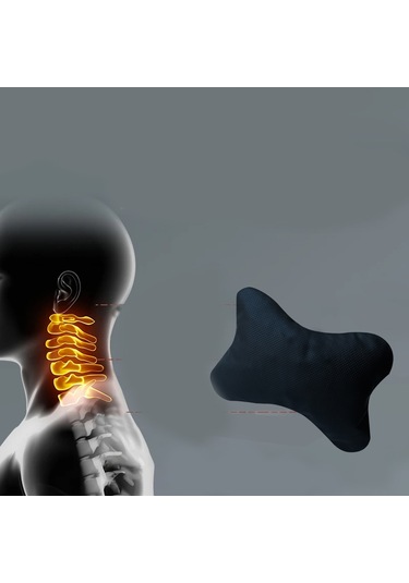 Oto Araç Oyuncu Koltuk Boyun Yastığı 25x17cm 2 Adet Al4335 Siyah