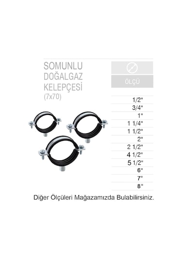 Somunlu Doğalgaz Boru Kelepçesi 3''''