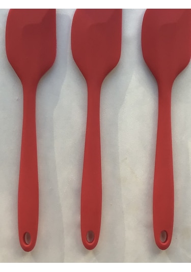 Pink Rose büyük boy silikon spatula, hamur  sıyırıcı (3lü set)