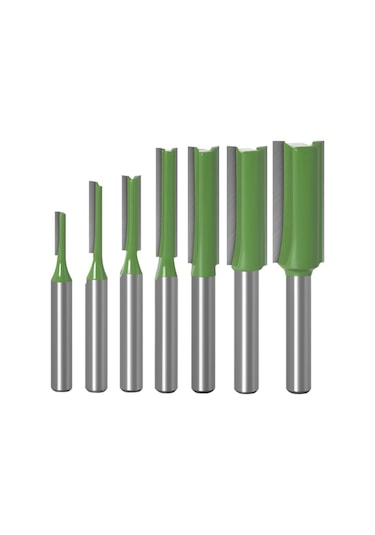 Tangshopping Adet 1/4 Inç Şaft Tek Çift Flüt Düz Uçlu Freze Kesici