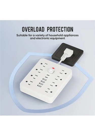 Novahub 14 Lü Usb Hızlı Şarjlı Çoklu Priz, 8 Ac + 4 Usb + 2 Type-c, Taşınabilir Ve Güvenli