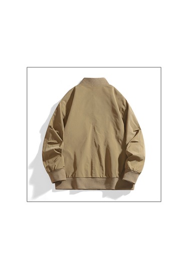 Erkek Ceket Dik Yaka Bol Büyük Beden Nefes Alabilen İş Giyim Beyzbol Ceketi Günlük Erkek Üstleri Yeşil