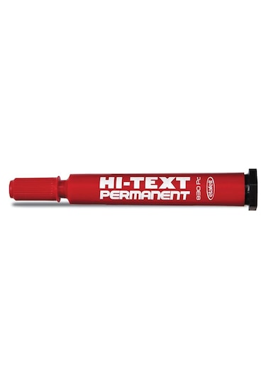 Hi-Text Kesik Uç Kırmızı Permanent Markör 830Pc 12 Adet