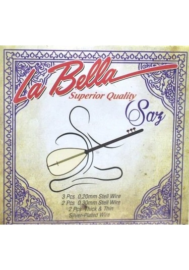 La Bella Lbh-20 Uzun Sap Saz Teli - 0.20 Uzun Bağlama Teli Takım