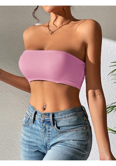Afri Straplez Kadın Büstiyer Pembe Pembe