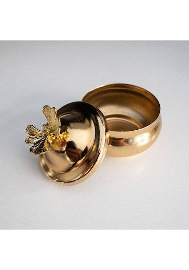 6'lı Gold Kelebekli Tombik Lokumluk, Çay Ve Kahve Yanı Sunumluk, Şekerlik, Drajelik Gold