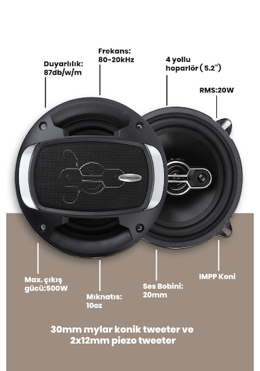 Goldmaster Rm-1696 16 Cm 4 Way 700 W Oto Hoparlör Çifti