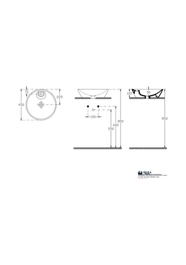 İsvea Sistemay Soft Tezgahüstü Lavabo Çap 45 CM 10Sy65045Sv