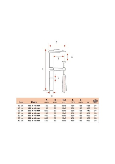 BULUT Küçük İşkence Döküm 25 cm 250x80mm