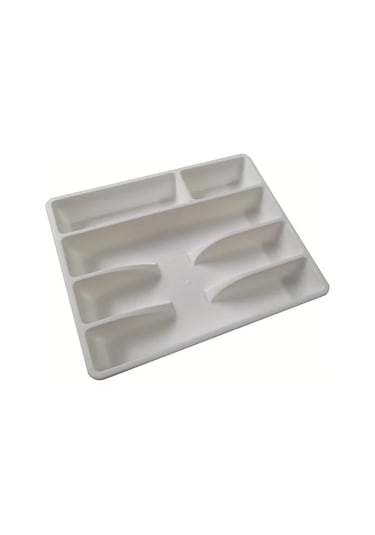 Oldfriend Beyaz Mutfak Çekmece Organizatörü: Bıçak Çatal Saklama Tepsili Plastik Organizer Beyaz