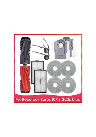 Leasetake Roborock Saros 10r / G20s Ultra Robot Süpürge Parçaları İçin Yedek Aksesuarlar Ana Yan Fırça Hepa Filtresi