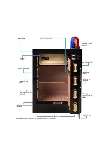 İnsafe ISC60YH Special Edition Büyük Boy Çelik Para Kasası - Değerli Eşya ve Mücevher Kasası
