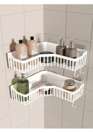 Yapışkanlı Duş Banyo Mutfak Köşesi Sabunluğu.1adet Beyaz