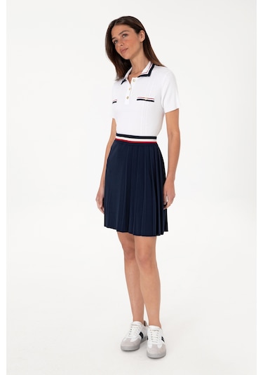 U.S. Polo Assn. Kadın Lacivert Mini Boy Triko Etek 50299379-VR033