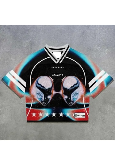 Snapbuy 2025 Y2k Retro Amerikan Futbol Forması Nefes Alan Streetwear Tişörtgümüşerkek Gümüş