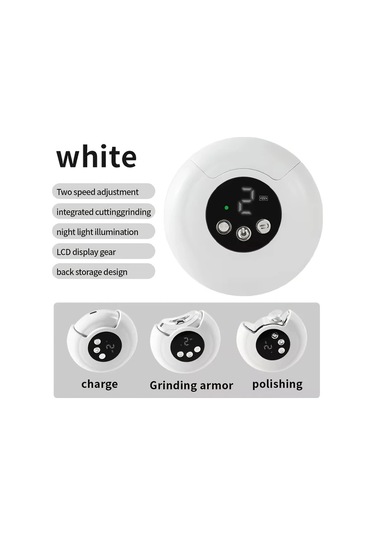 Willowhaven Usb Şarj Edilebilir Yükseltilmiş Güç Sürümü Beyaz Elektrikli Tırnak Makası Ve Dosya 3 Hız Ayarlı Ev Kullanımı İçin Tırnak Bakım Seti