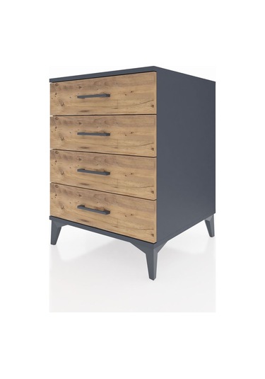 Kronos Komodin 4 Çekmeceli 60x59x80 Antrasit-çam Antrasit