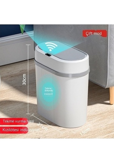 Ankatek Yuvalı Uz Siyah Sensörlü Şarj Model Mod, Kutusu İkili Fashionfit Çöp Beyaz 12l, 10l 001 - Lz 10l Siyah 10l Siyah