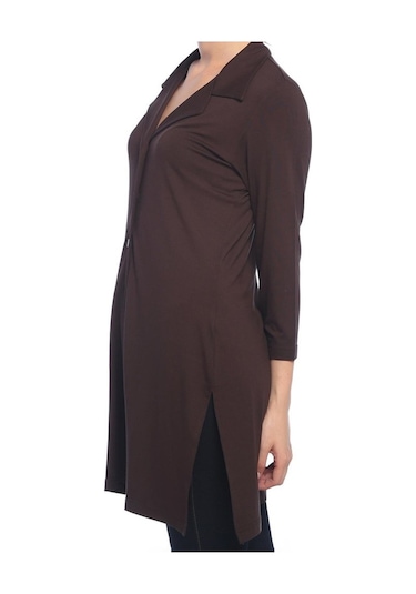 Bulalgiy Kadın Kahve Uzun Ceket-hırka - Bga157872 Kahve