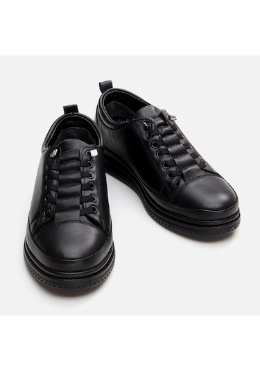 Hotiç Hakiki Deri Siyah Kadın Spor Ayakkabı 01ayh294540a100 Siyah