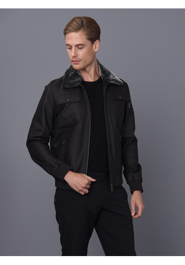 Basics&more Erkek Deri Ceket Es511 001