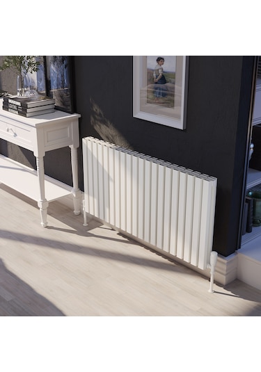 Sıesta Double Serisi Beyaz Alüminyum Radyatör Yükseklik 600 Mm Genişlik 1348mm 23 Dilim