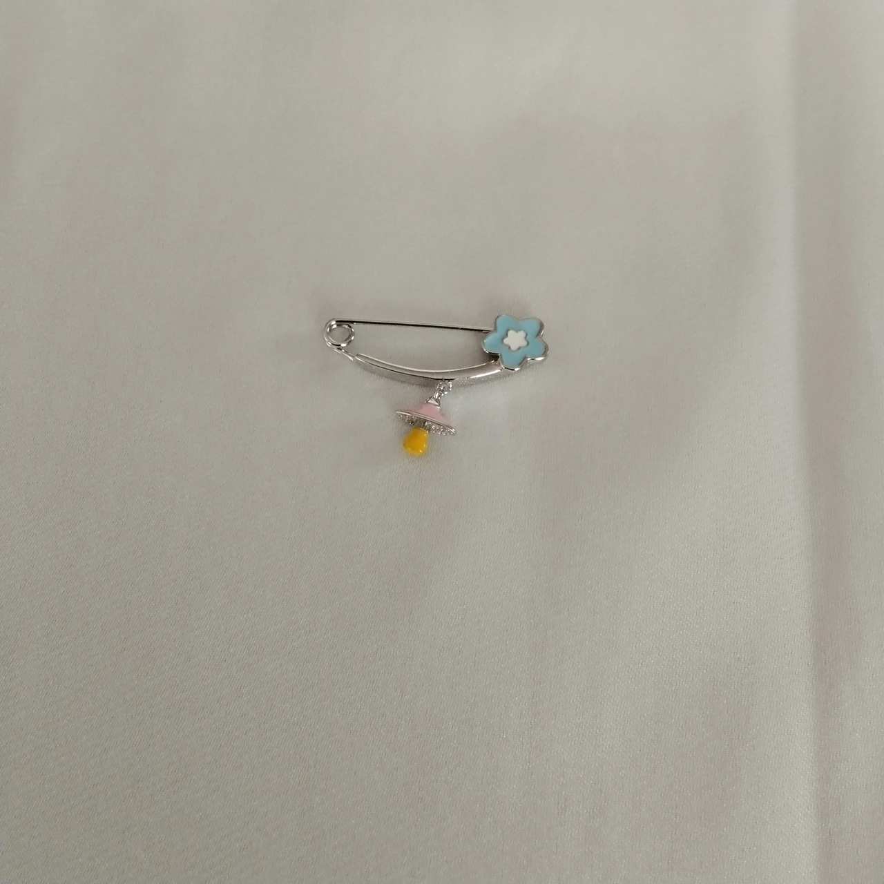 925 Gümüş Çocuk/bebek Yaka İğnesi Model 3 Gümüş