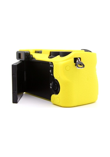 Cbtx Sony Uyumlu A6700 Dokulu Kılıf Anti -çizelge Silikon Kapak Kamera Kılıfı - Sarı